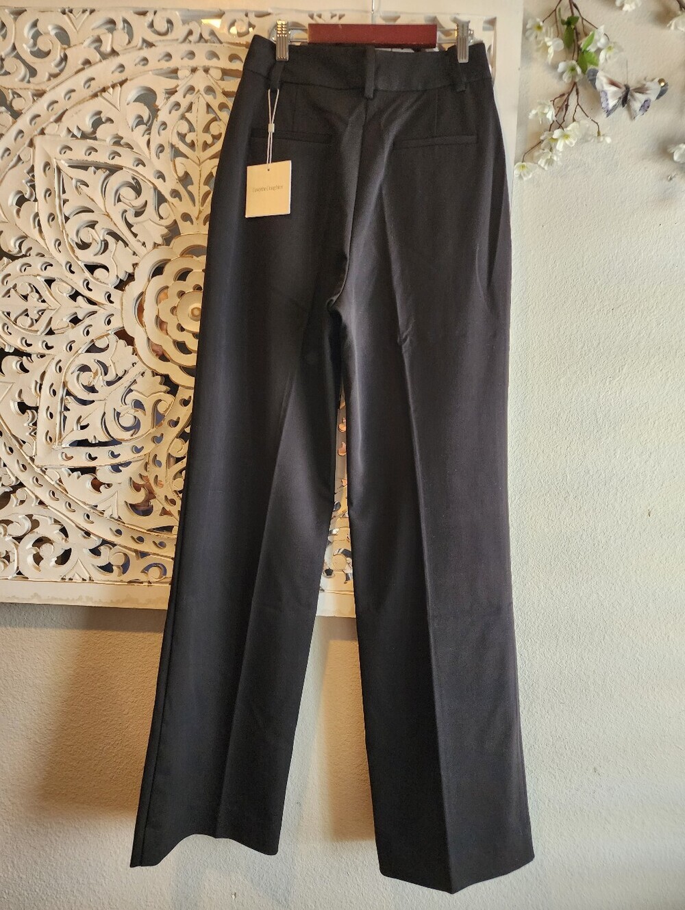 FAVORITE DAUGTHER  BLACK TROUSERS NWT FRONT PLEARS STRAIGHT LEG WOMENS SIZE 4 - Picture 5 of 16